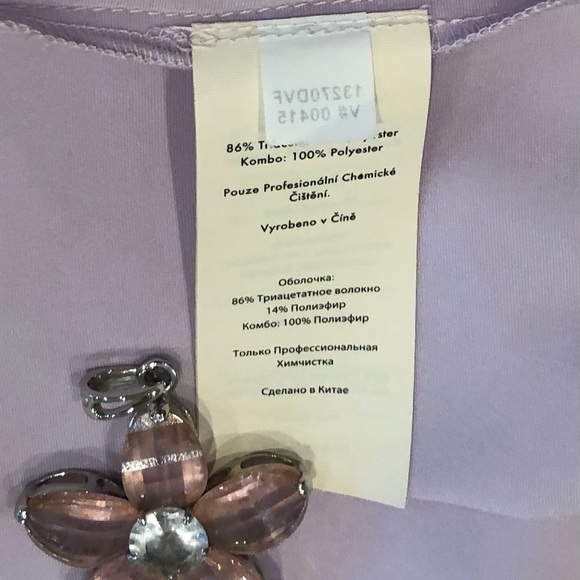 Diane von Fürstenberg Spaghetti Strap Lilac with White Lace Cami Sz M - Picture 11 of 15